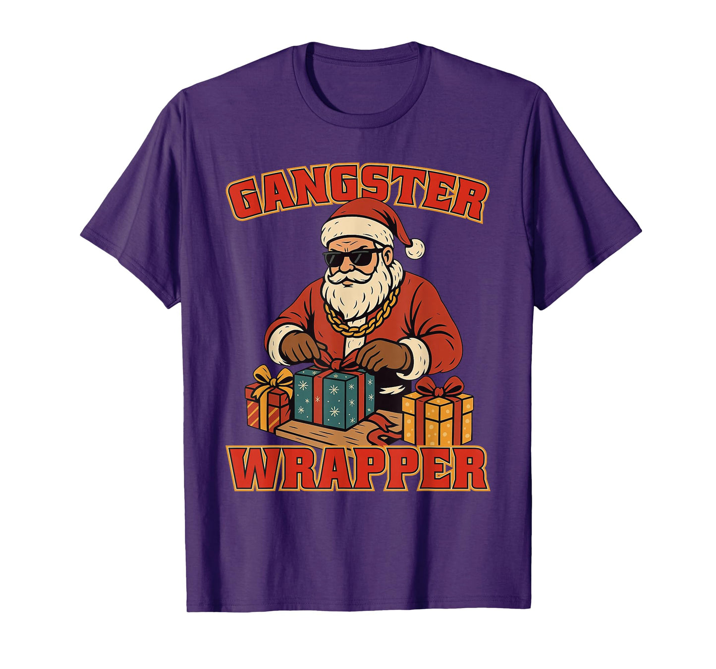 Gangster Wrapper Cool Hiphop Santa Claus Christmas T-Shirt
