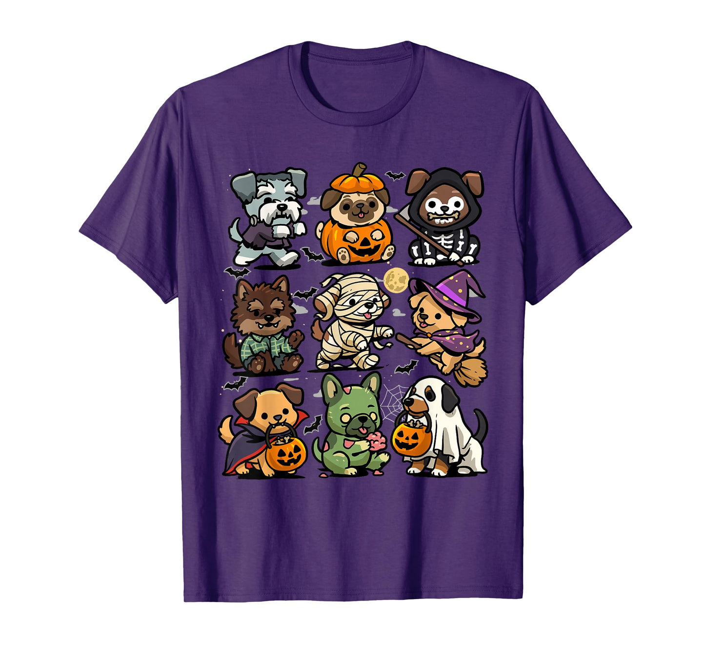 Spooky Dogs Halloween Creepy Puppies Ghost Vampire Zombie T-Shirt
