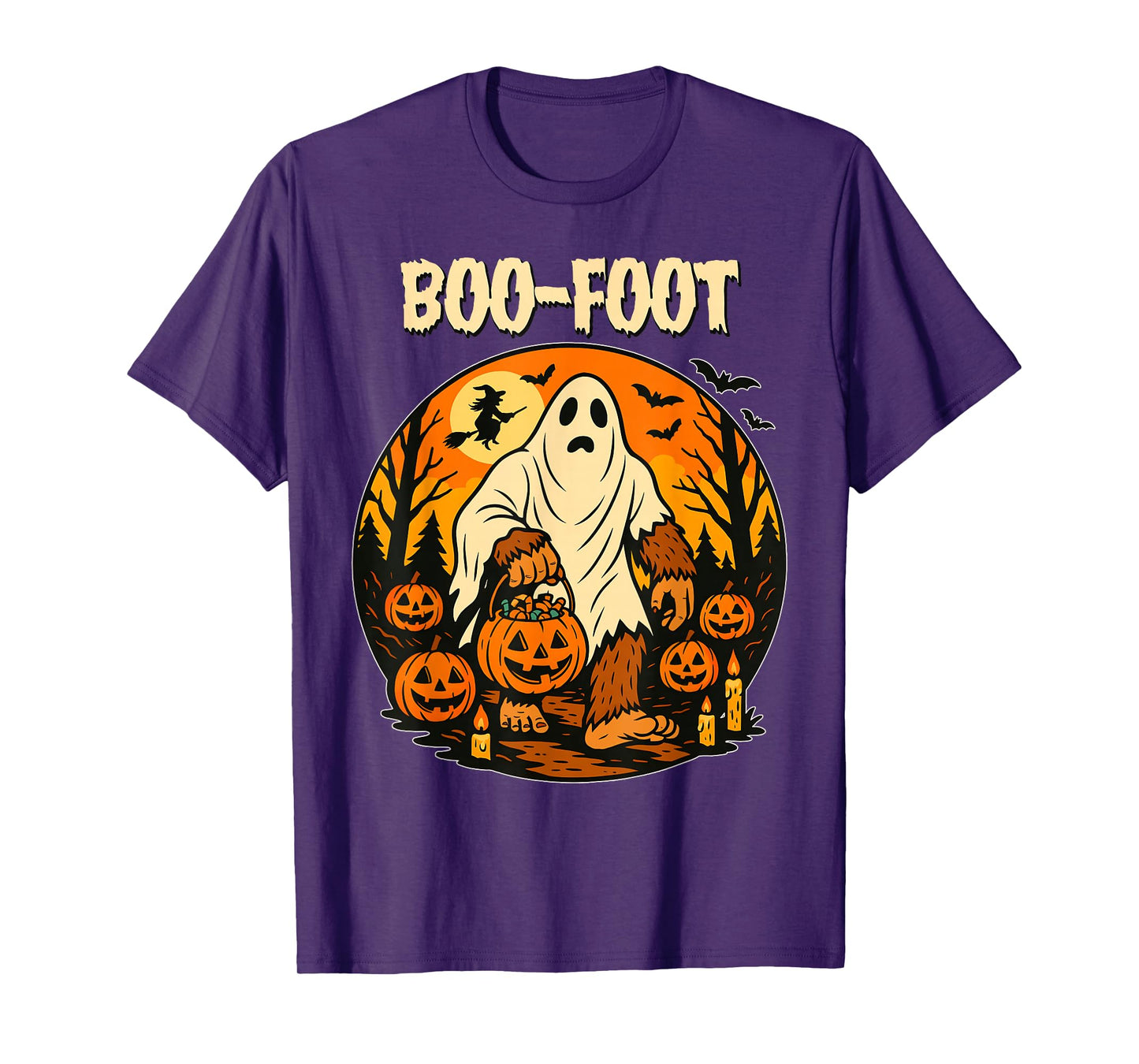 Boo Foot Halloween Funny Jack O Lantern Bigfoot Halloween T-Shirt