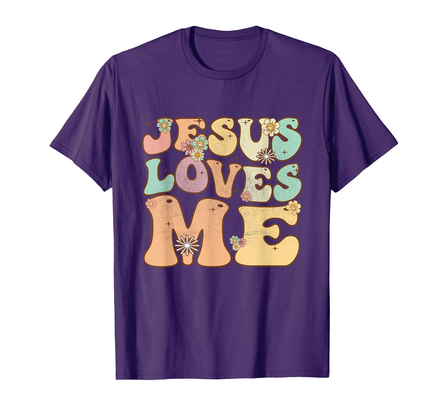 Groovy Jesus Loves Me Vintage Retro Christian Mens Womens T-Shirt