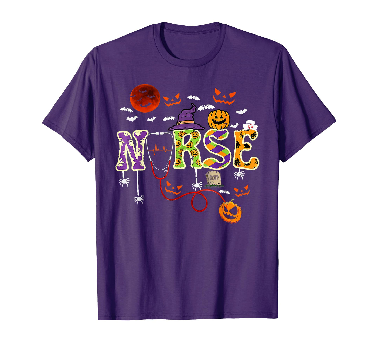 Nurse Halloween Costume Scrub Top Nursing Costume Women Men T-Shirt