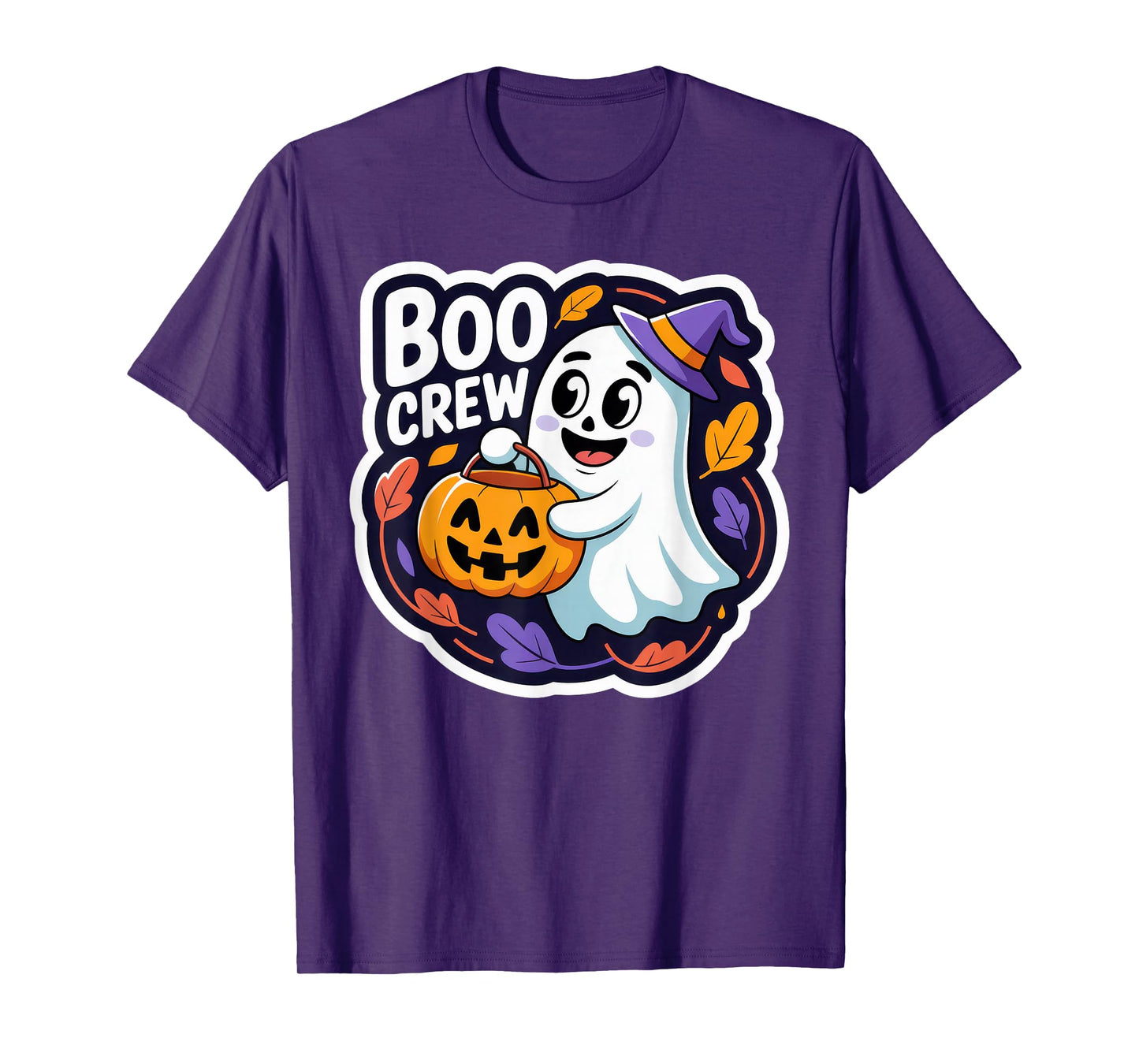 Cute Ghost Boo Crew Halloween Pumpkin Trick Fun Fall Vibes T-Shirt