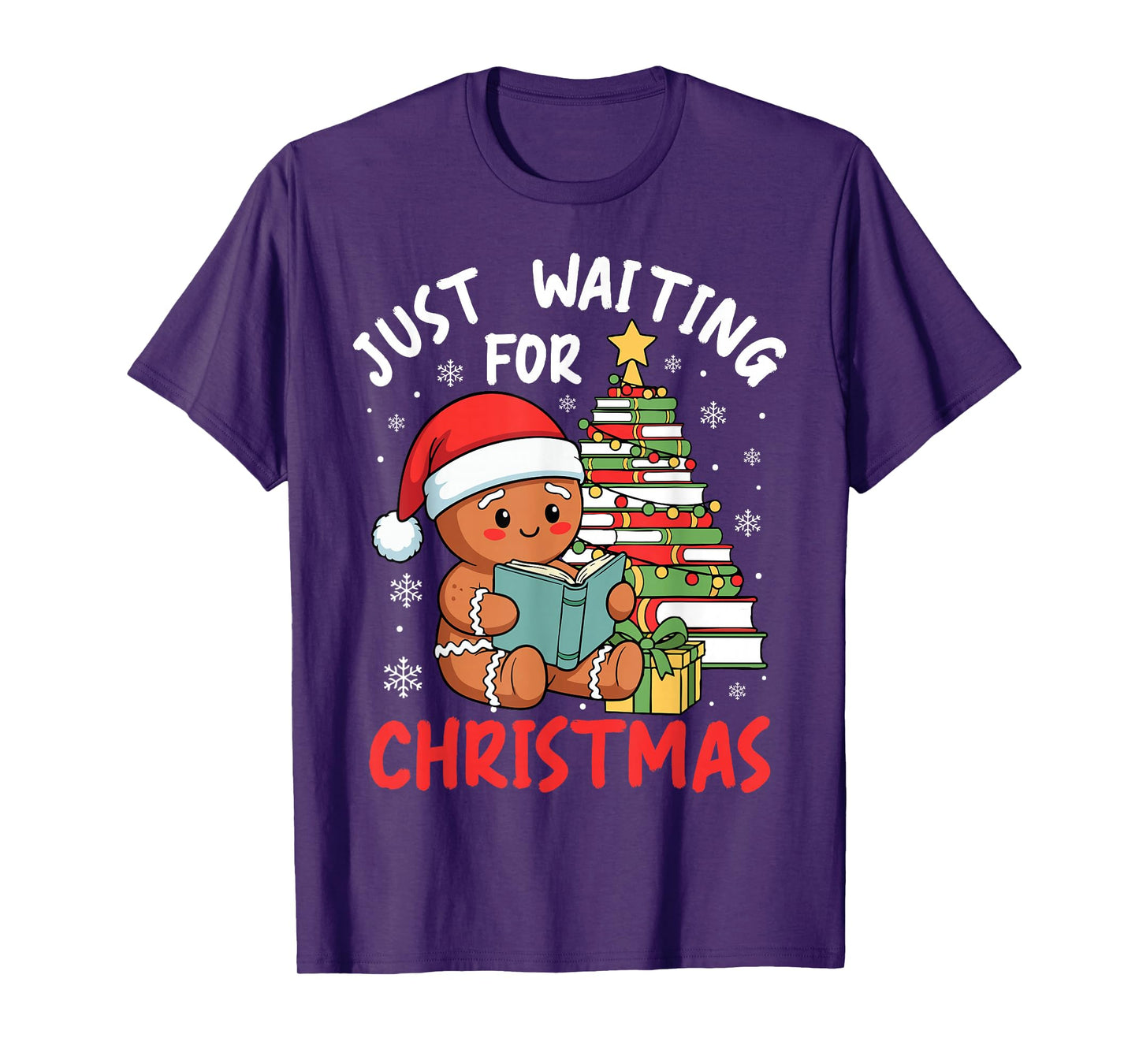 Just Waiting for Christmas Gingerbread Book Reading T-Shirt