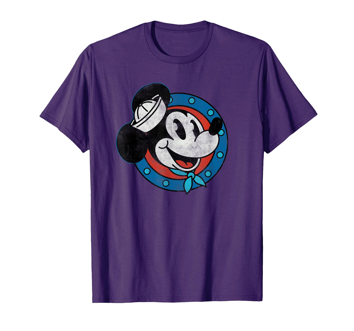 Disney Cruise Sailor Mickey Mouse Distressed Retro Vintage T-Shirt