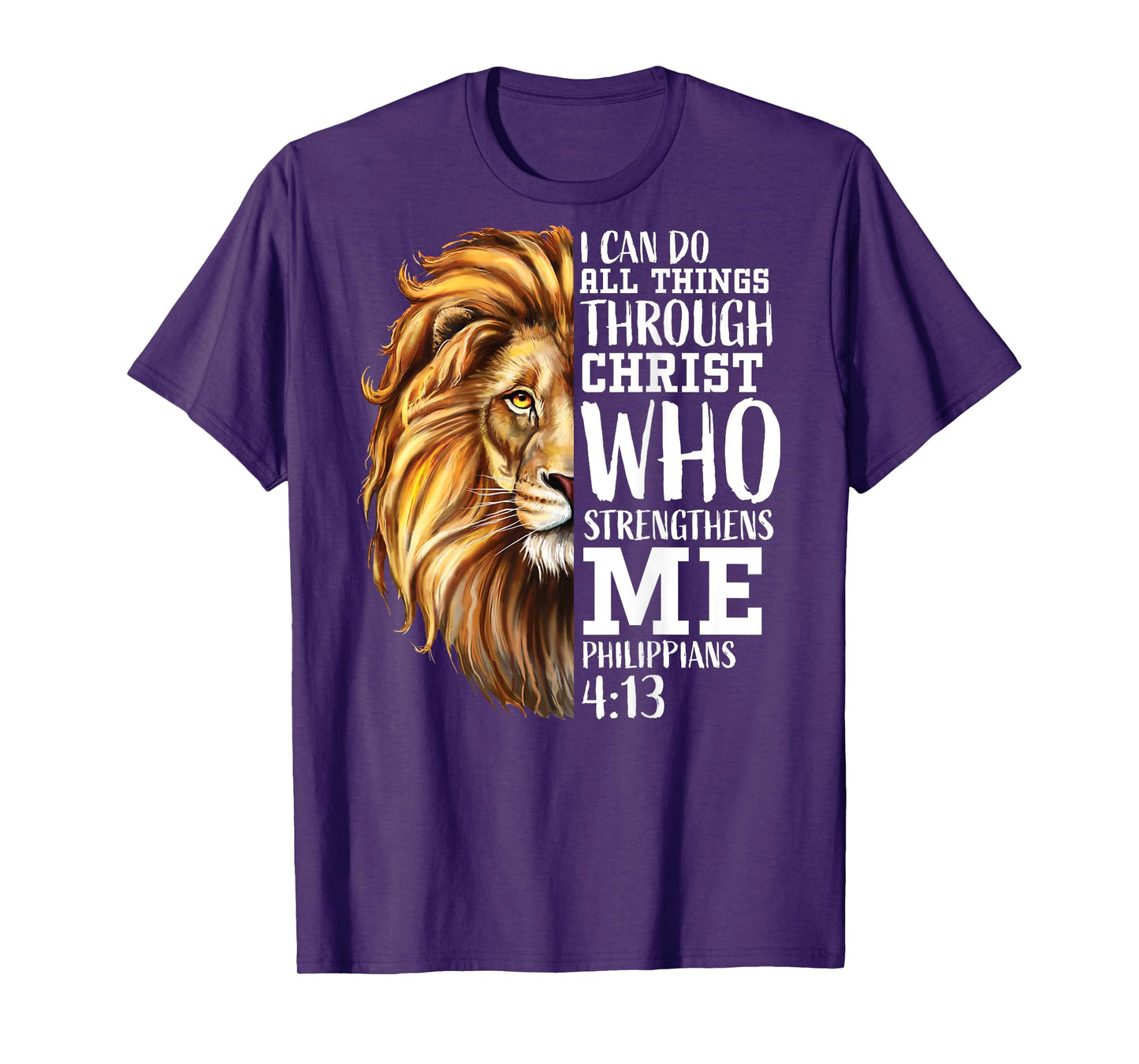 Lion Judah Christian Religious Scripture Graphic Back Print T-Shirt