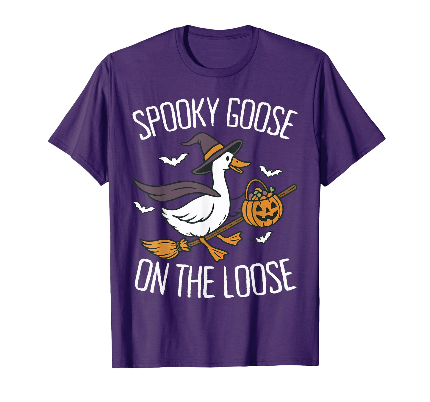 Spooky Goose On The Loose Goose Witch Animal Halloween T-Shirt