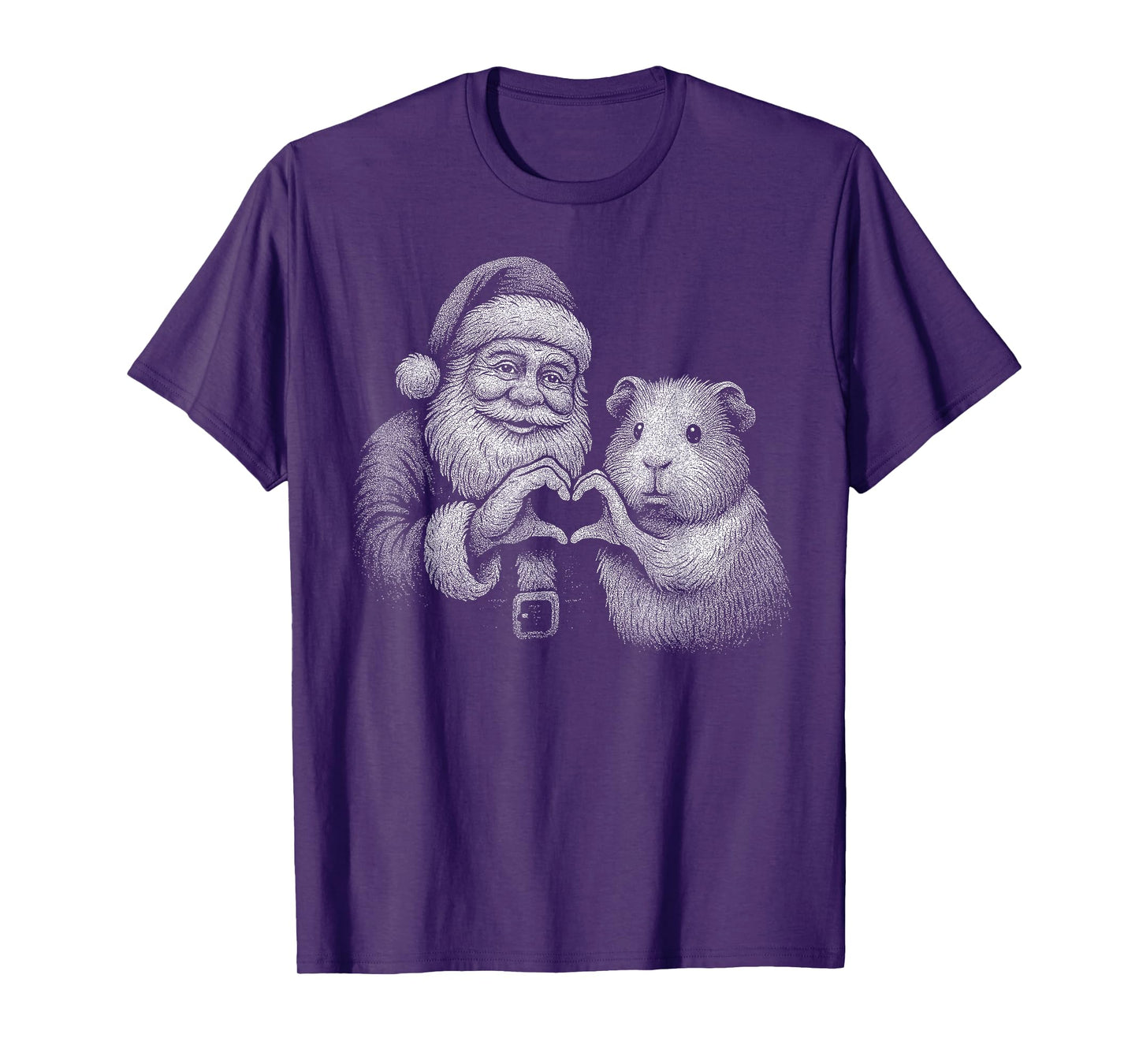 Guinea Pig Santa Claus Heart Shape Christmas Pet Lover T-Shirt