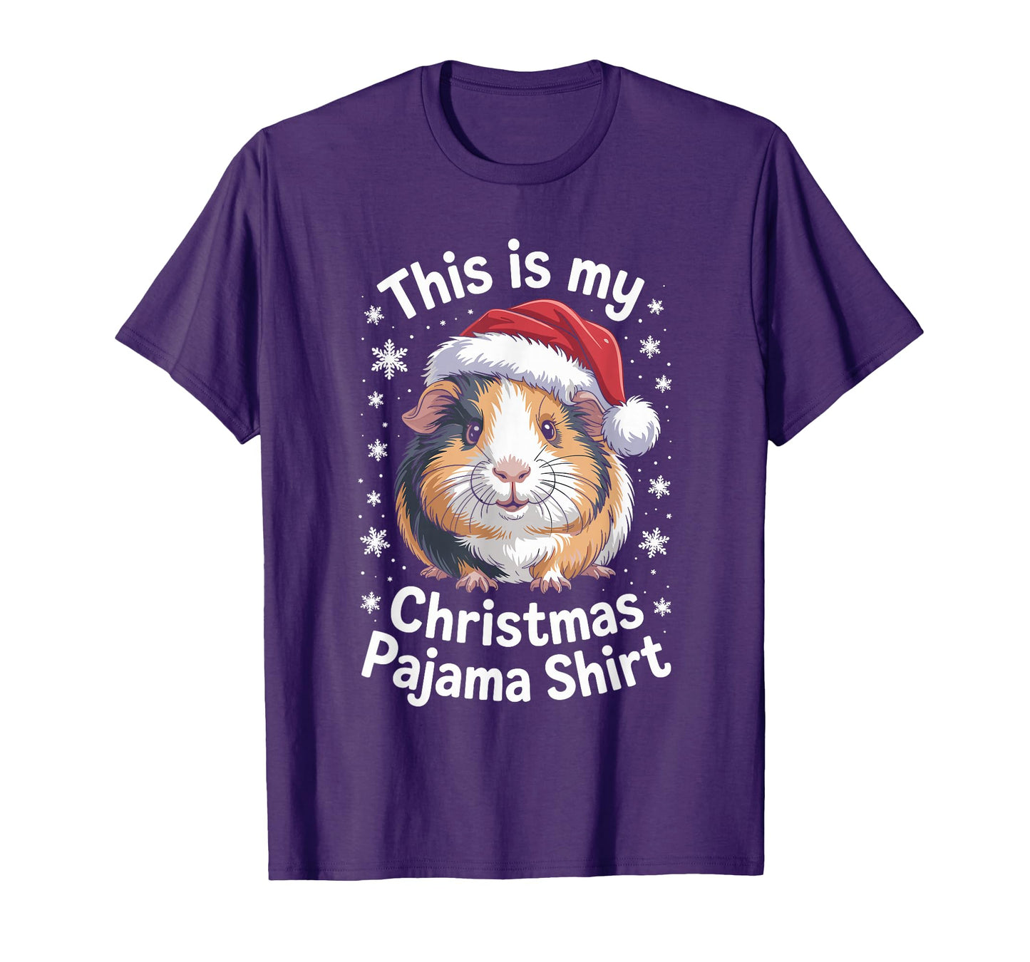 Funny Guinea Pig Christmas Santa Hat Xmas for Men Women T-Shirt