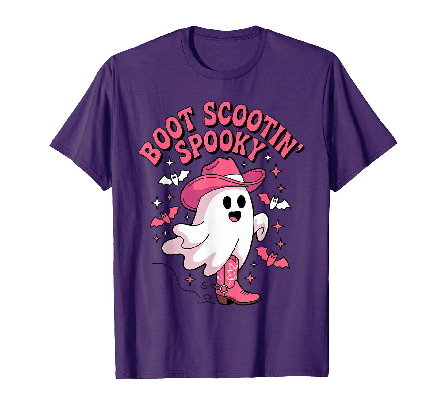 Boot Scootin Spooky Cute Ghost Cowboy Costume Kids Halloween T-Shirt