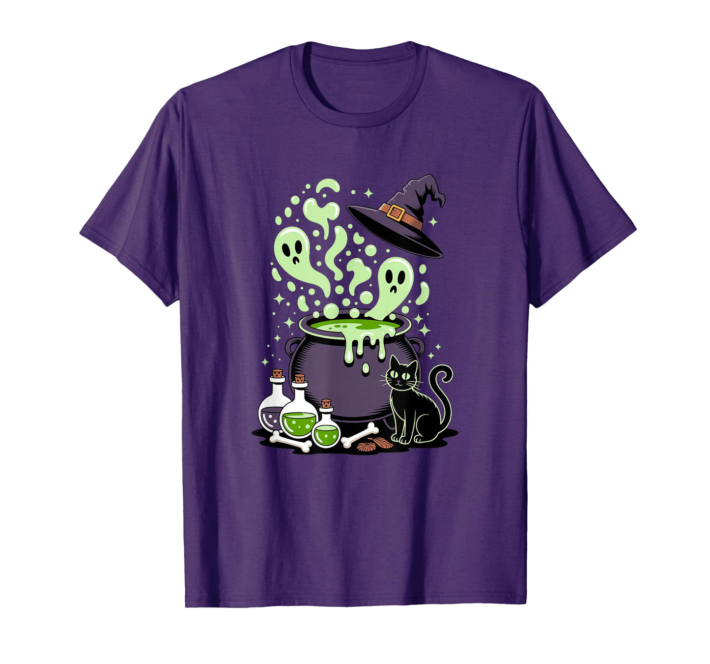 Halloween Potion Witch Hat Cauldron Witchcraft T-Shirt