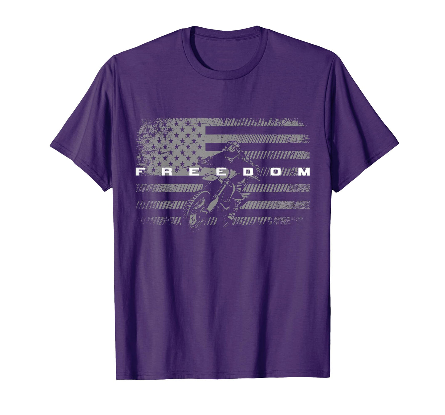 American Flag Dirt Bike Motocross T-Shirt