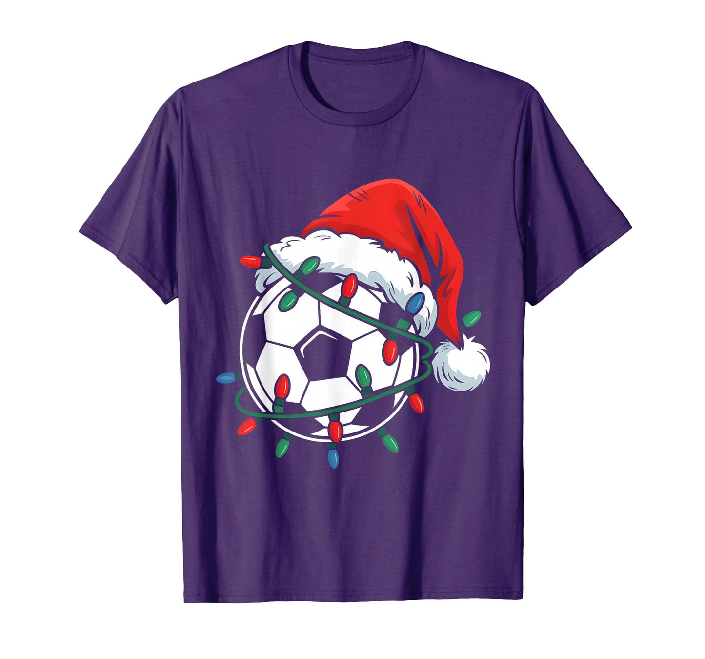 Soccer Ball Santa Hat Xmas Funny Christmas Soccer Lover T-Shirt