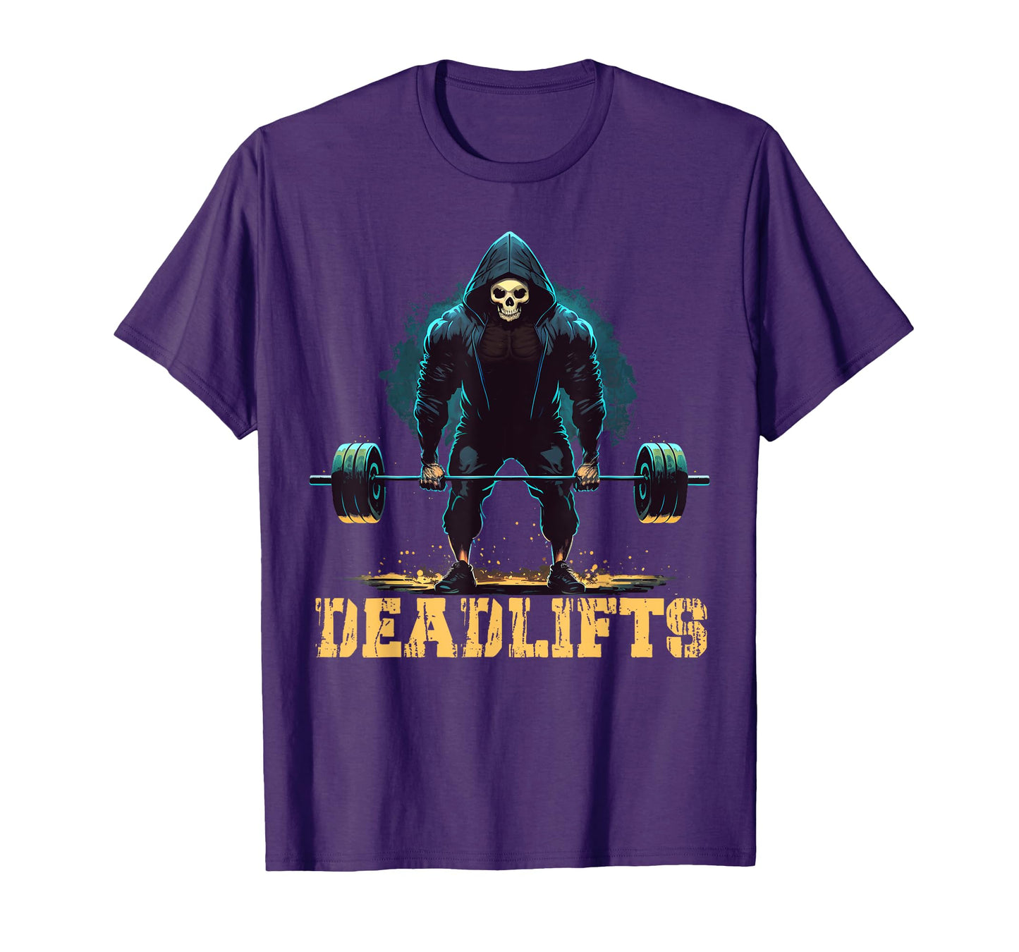 Deadlifts Gym Leg Day Grim Reaper Deadlifting Weights T-Shirt