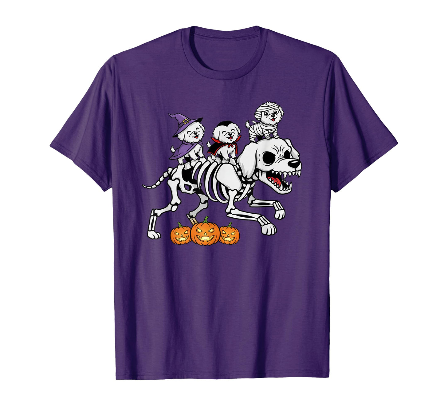 Havanese Dog Skeleton Mummy Witch Halloween Kids Mens Womens T-Shirt