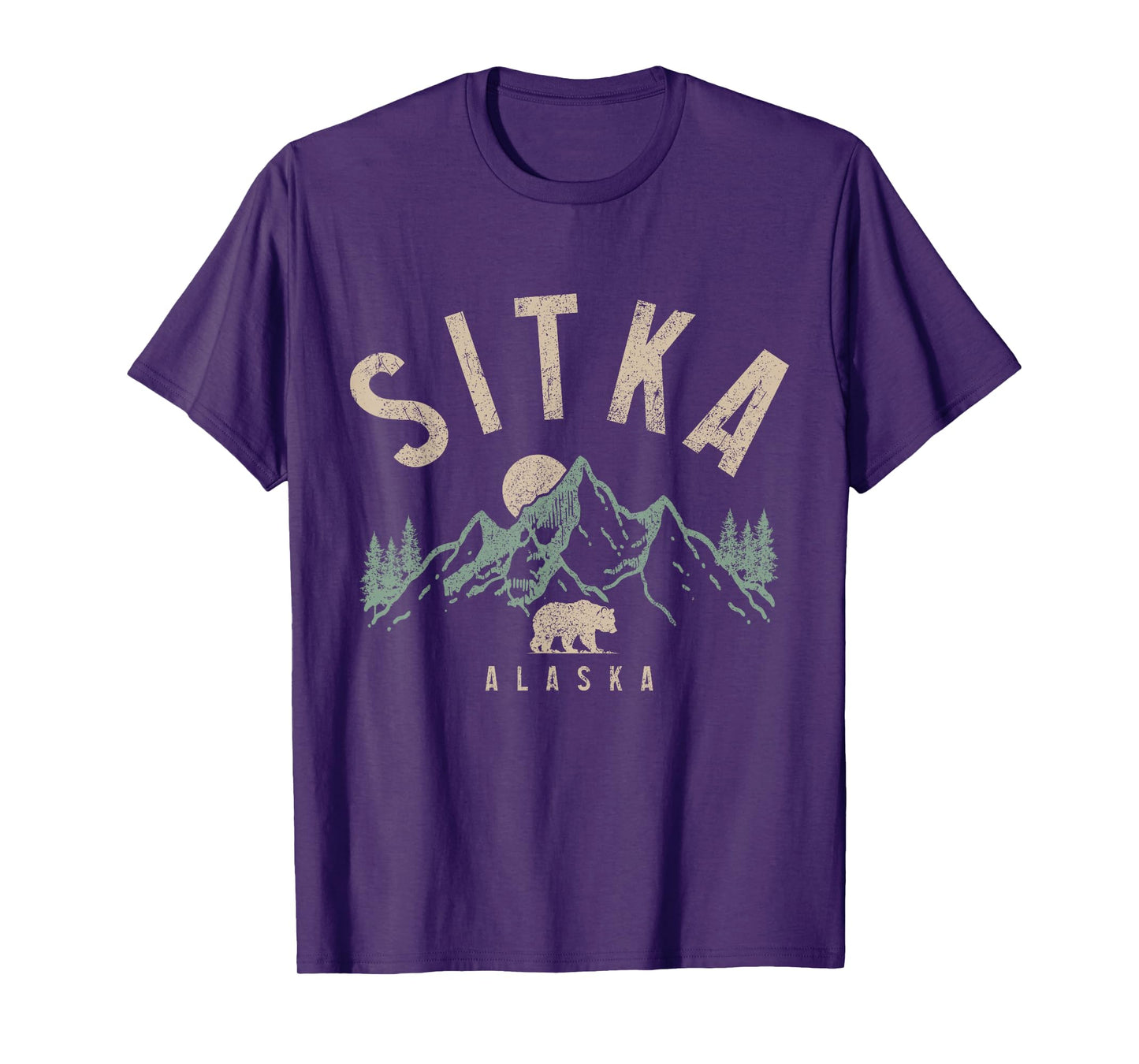 Sitka Alaska Vintage Mountains Grizzly Bear Nature Lover T-Shirt