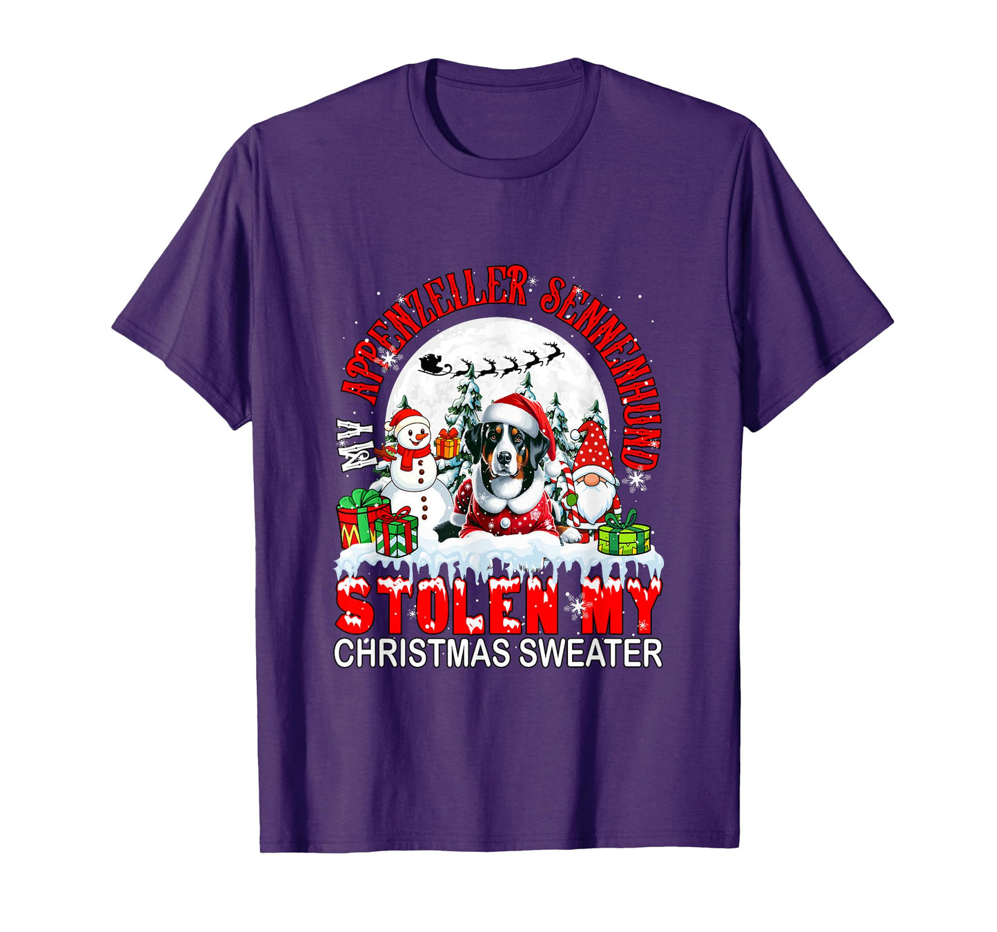 My Appenzeller Sennenhund Stolen Christmas Sweater Santa Dog T-Shirt