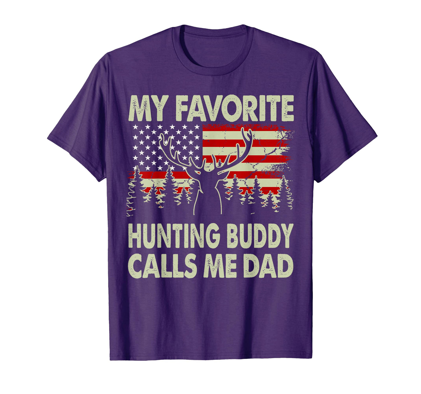 Hunting-Shirt My Favorite Hunting Buddy Calls Me Dad Men Dad T-Shirt