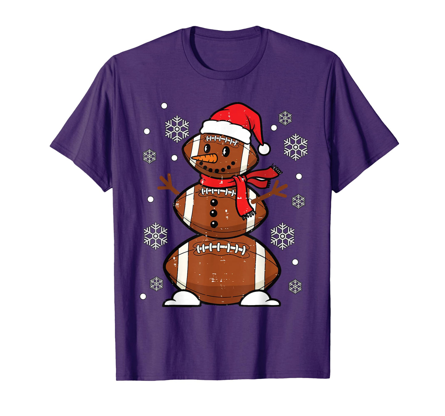 Funny Football Snowman Christmas Santa Men Women Kid T-Shirt