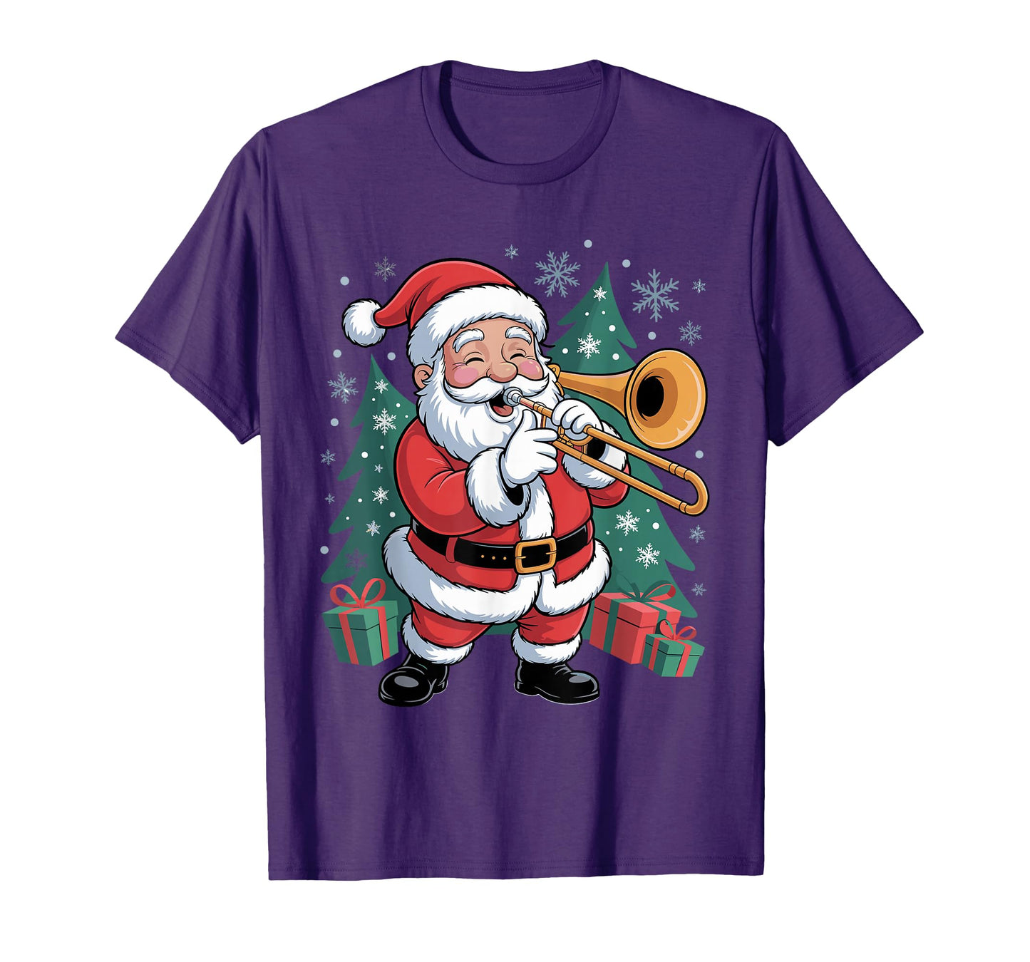 Funny Santa Christmas Design Trombone Holiday Xmas Pajama T-Shirt
