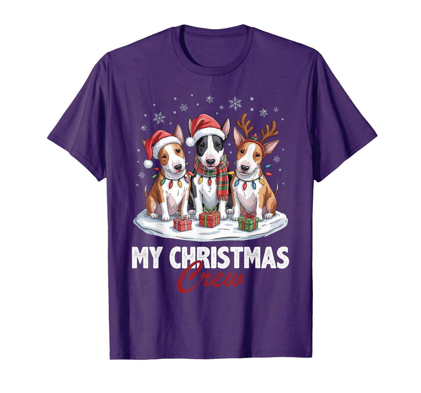 Bull Terrier Christmas Crew Funny Dog Lovers Holiday Pajama T-Shirt