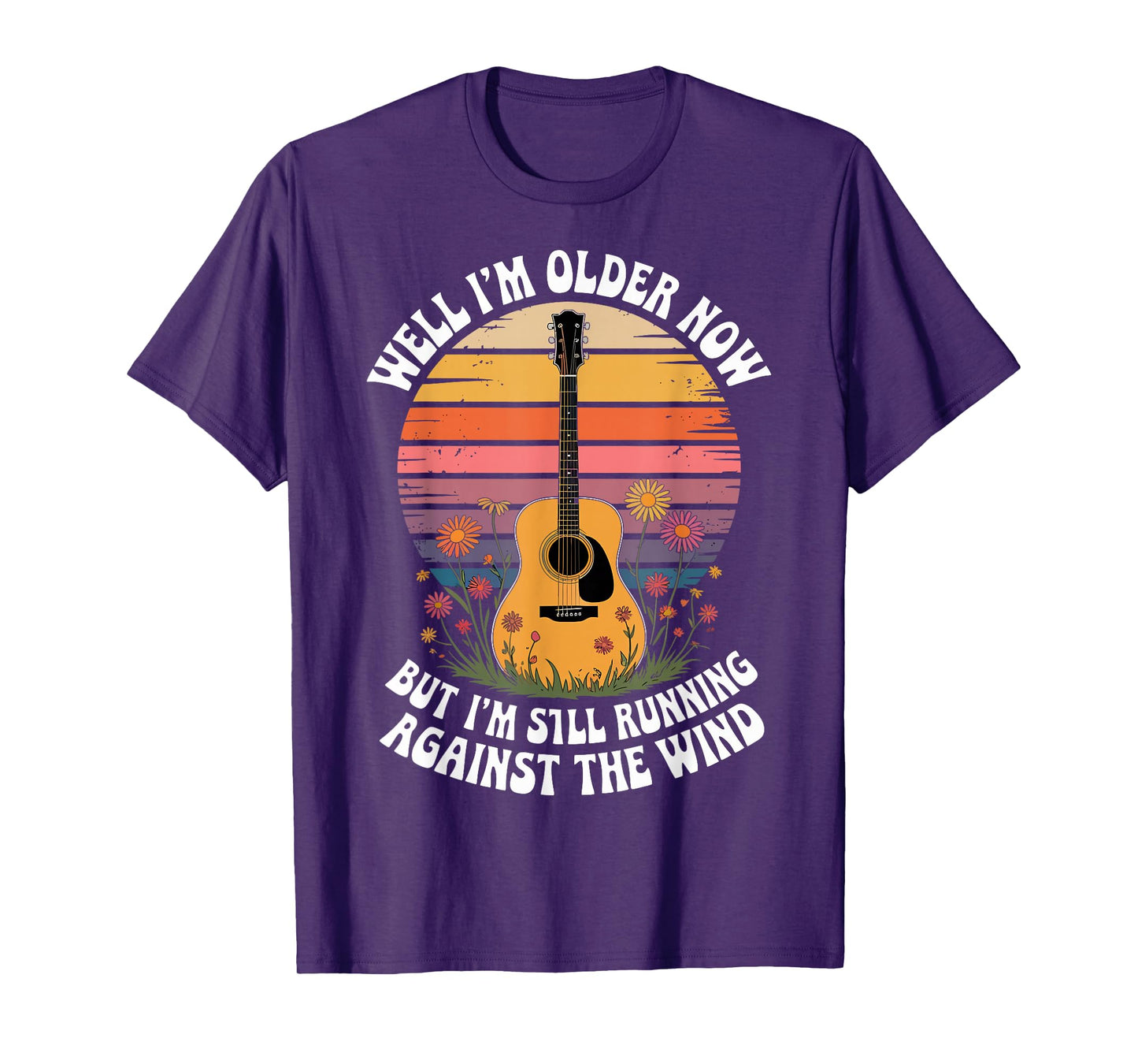 Well I’m Older Now But I’m Still Guitar Retro Sunset T-Shirt