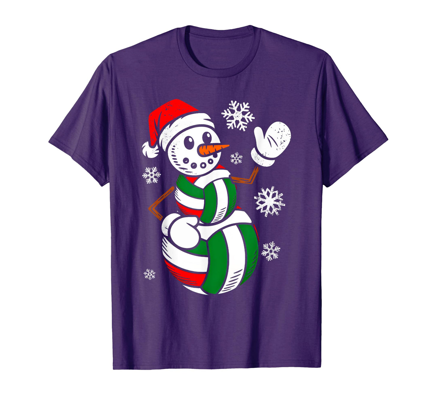 Volleyball Santa Hat Snowman Xmas Funny Volleyball Christmas T-Shirt