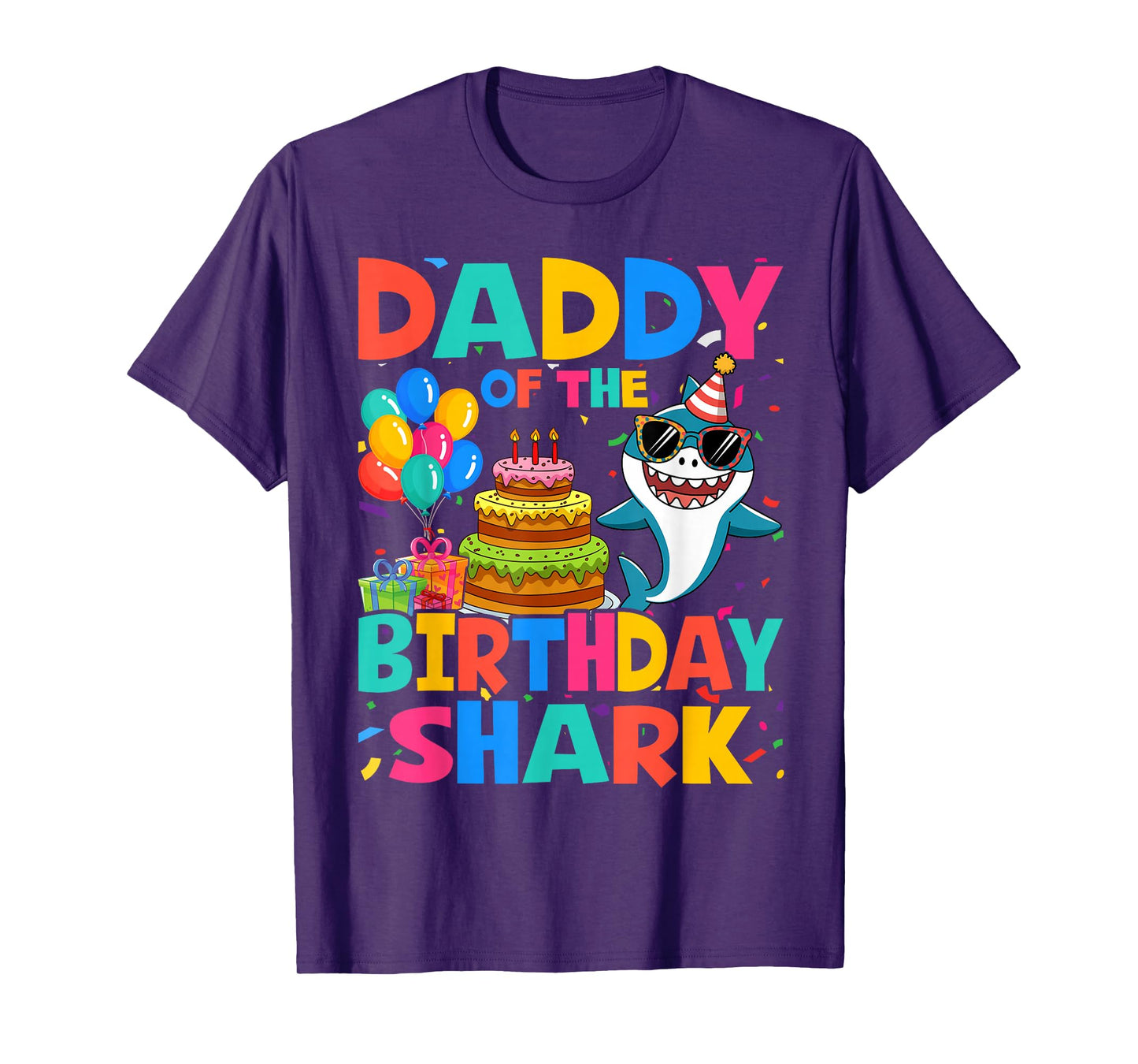 Daddy of the Shark Birthday Dad Matching Family T-Shirt