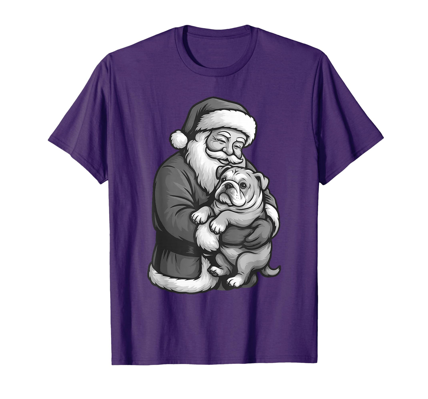 English Bulldog Santa Claus Christmas Dog Lover T-Shirt