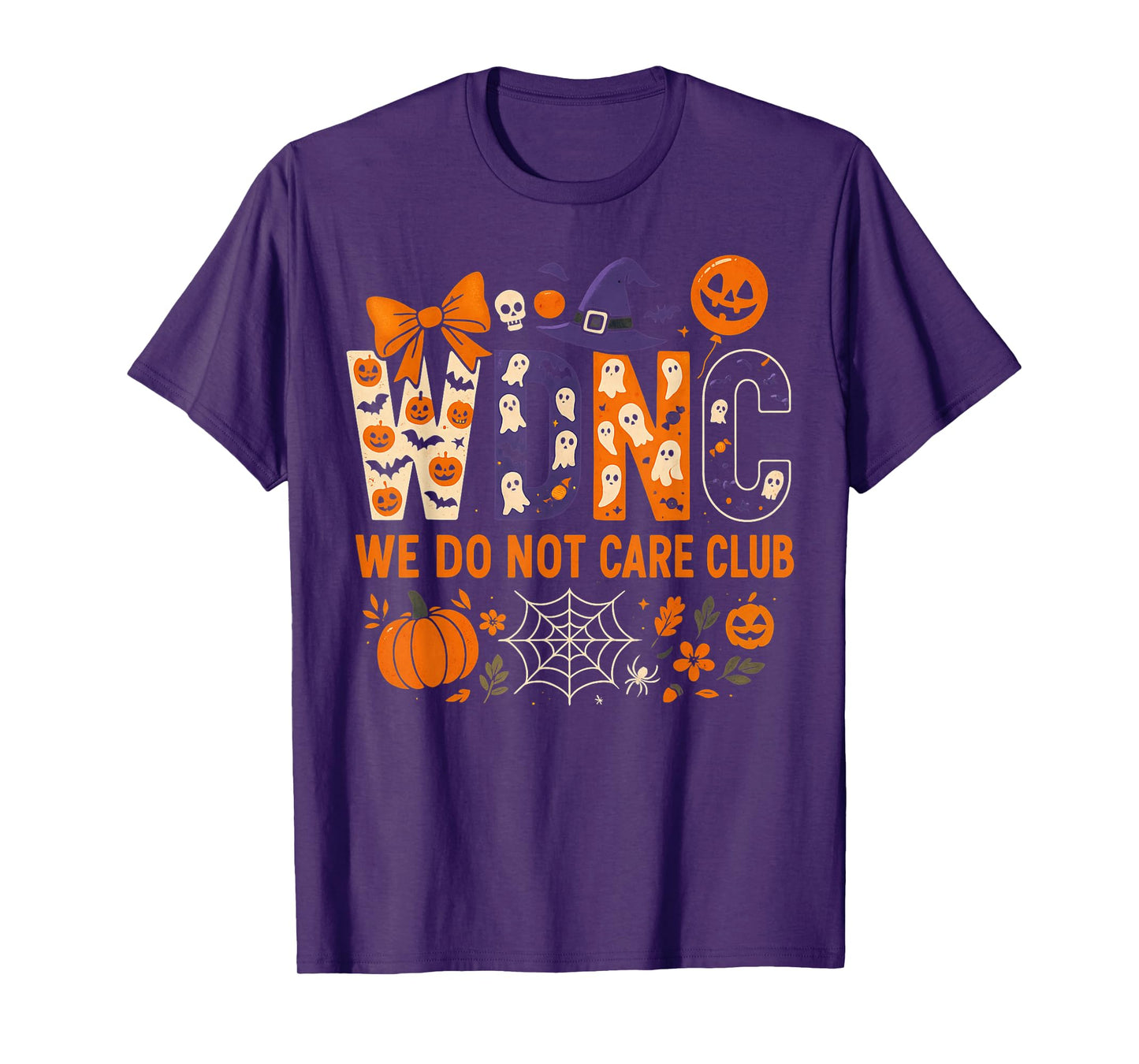 WDNC WE DO NOT Care Club Halloween Pattern Outfit T-Shirt