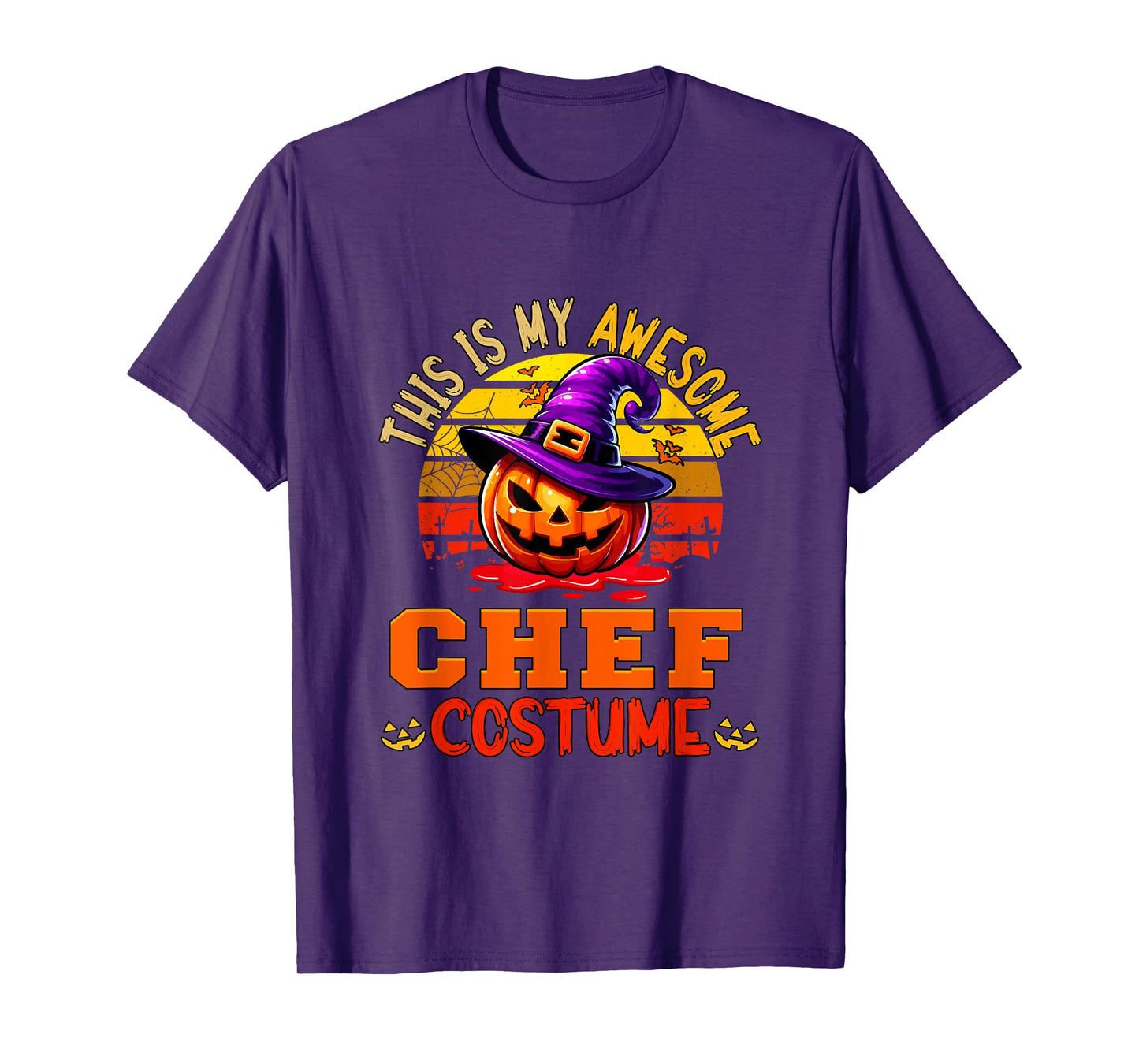 Vintage My Awesome Chef Costume Witch Carved Pumpkin T-Shirt
