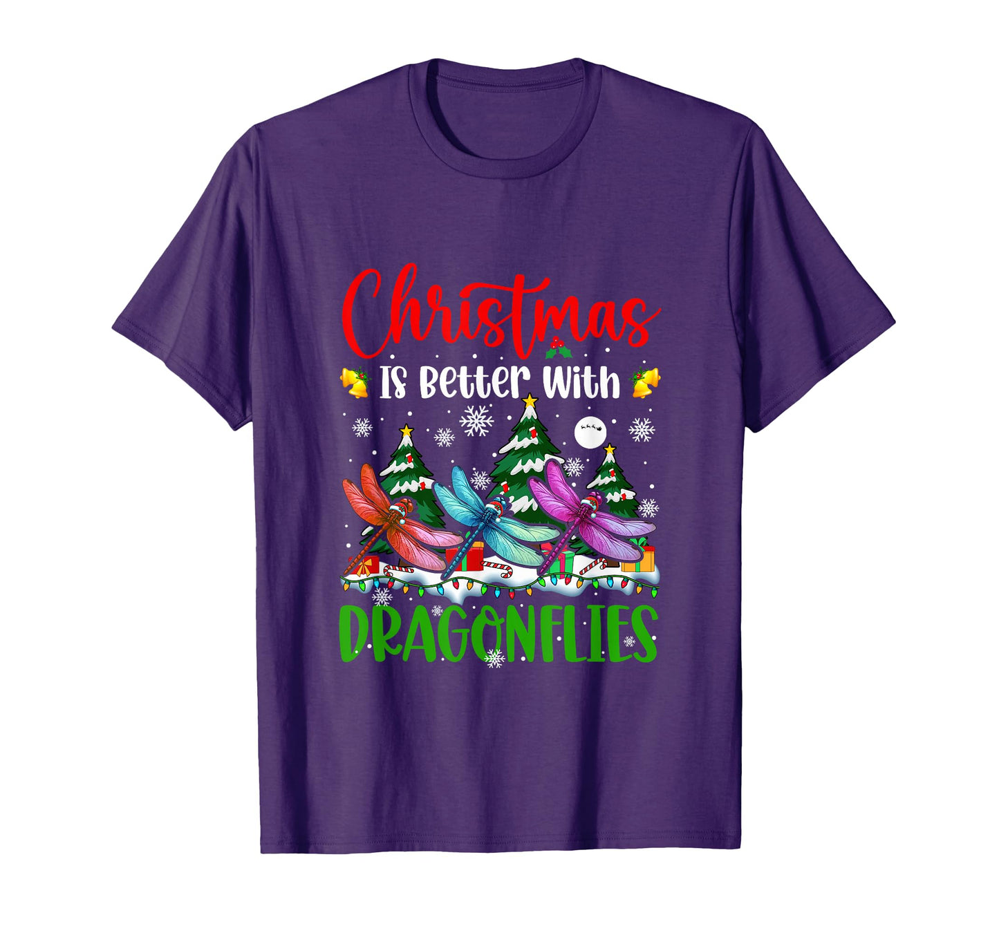Xmas is Better Funny Joke Dragonflies Lover Christmas Tree T-Shirt