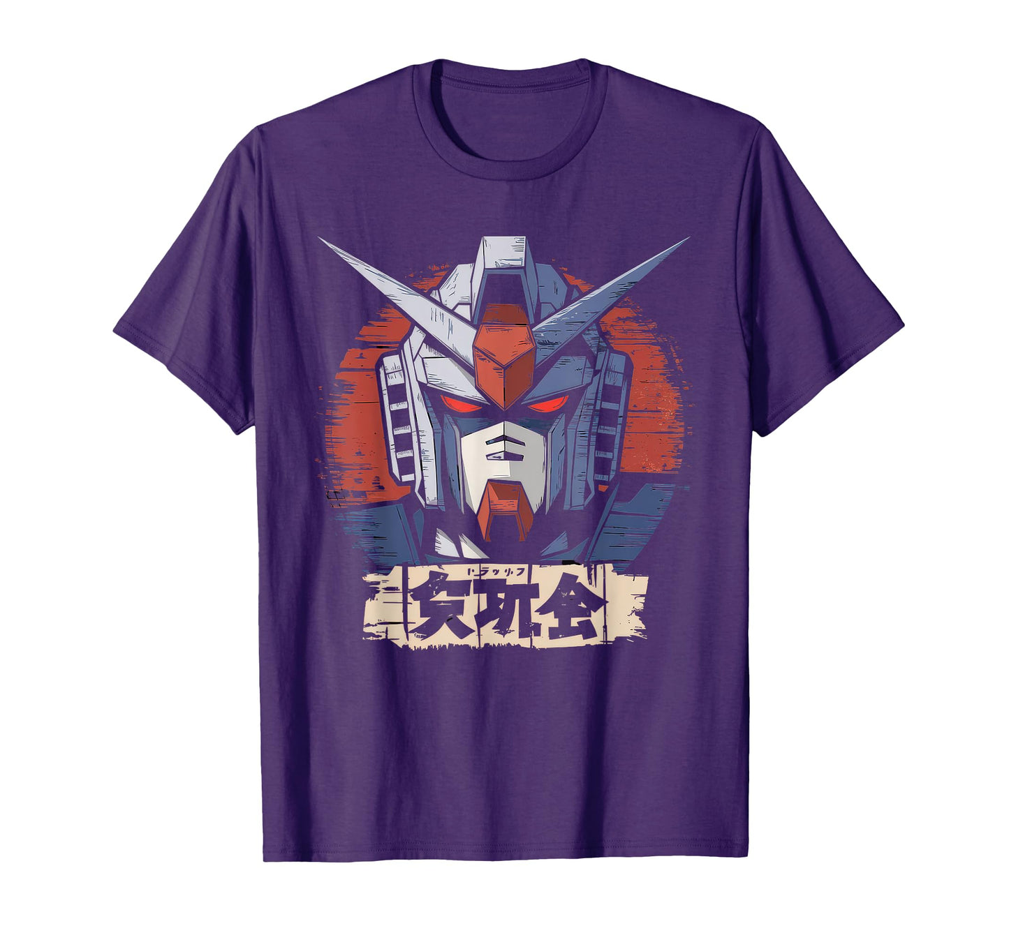 Mecha Tshirt Japanese Mecha Robot Head Anime Art Ukiyo-E T-Shirt