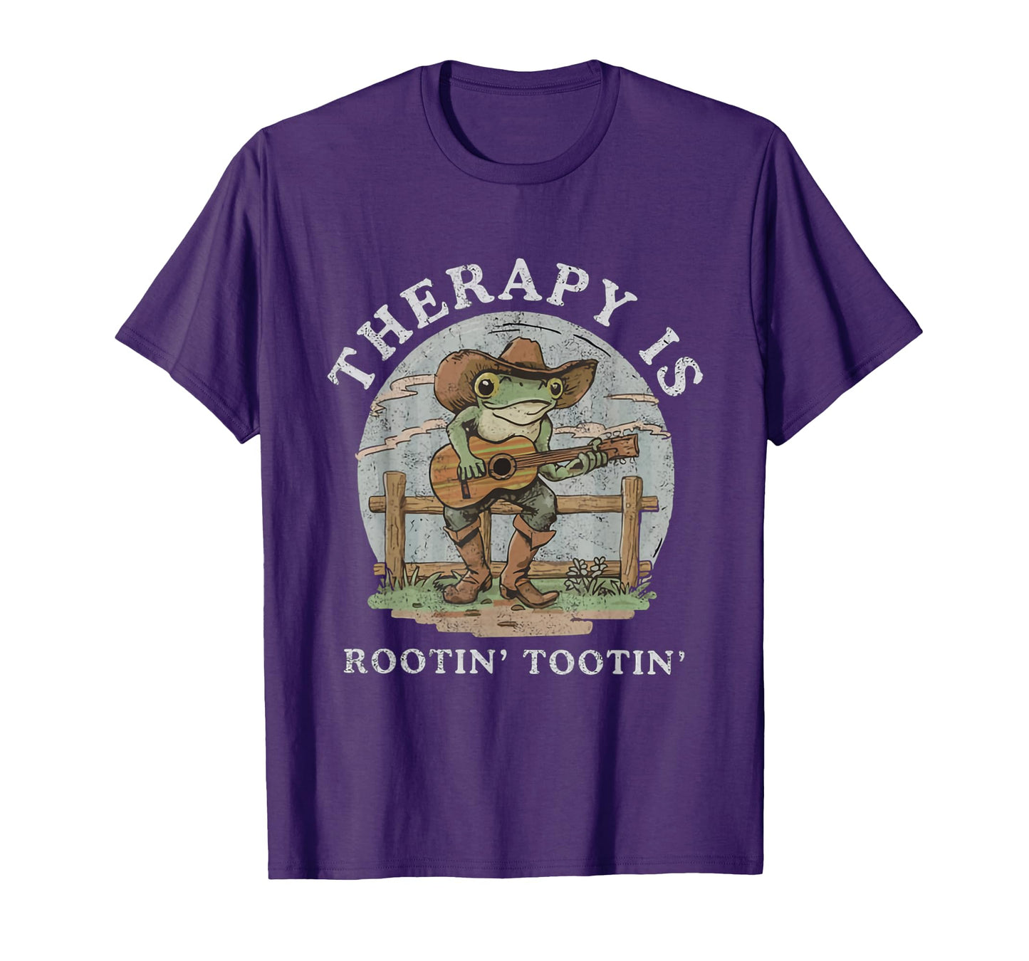 Therapy Is Rooting Tooting Vintage Western Behavior Therapy T-Shirt
