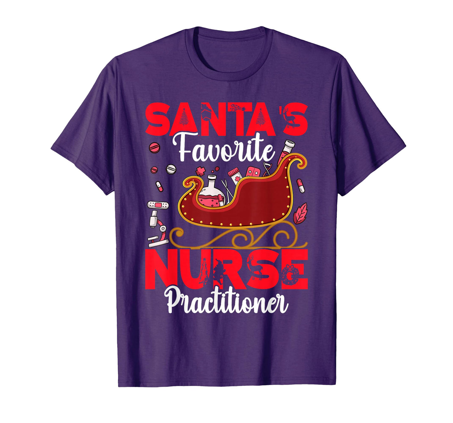 Santa's Favorite Nurse Practitioner Christmas Nursing T-Shirt