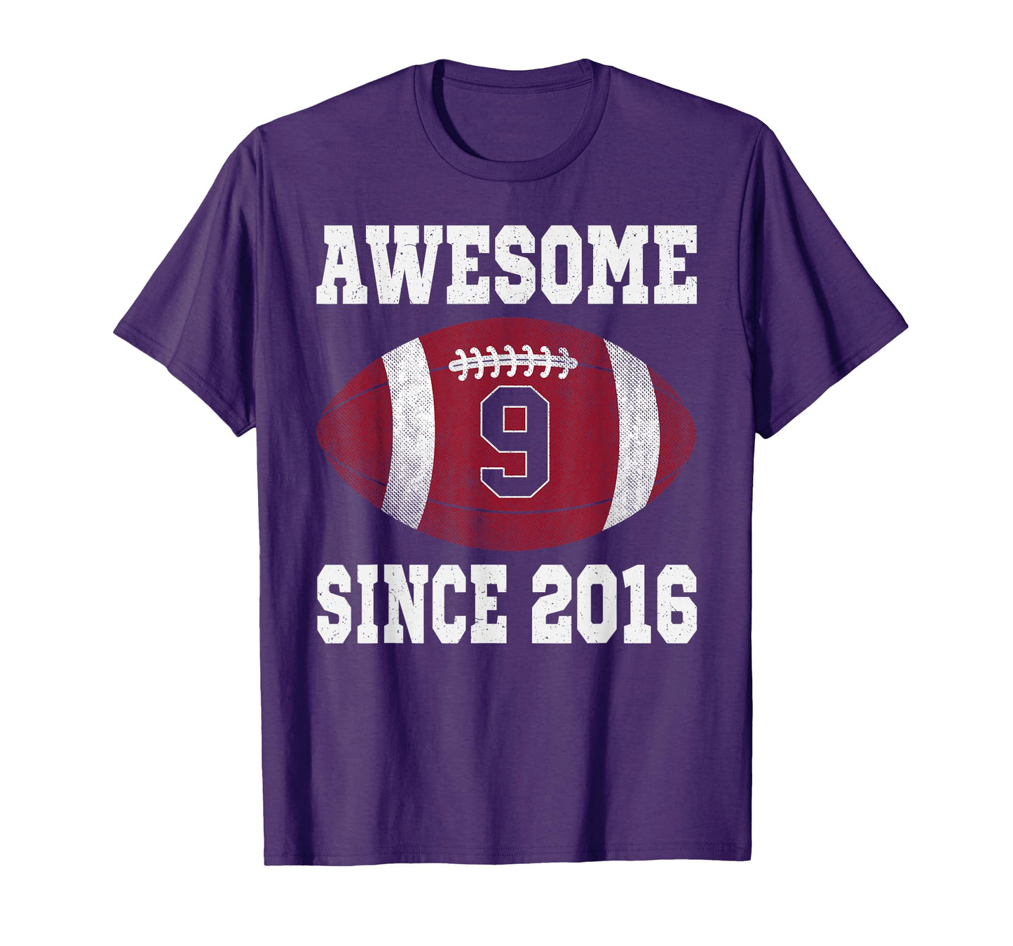 9th Birthday Football Player 9 Years Old Vintage Sports T-Shirt