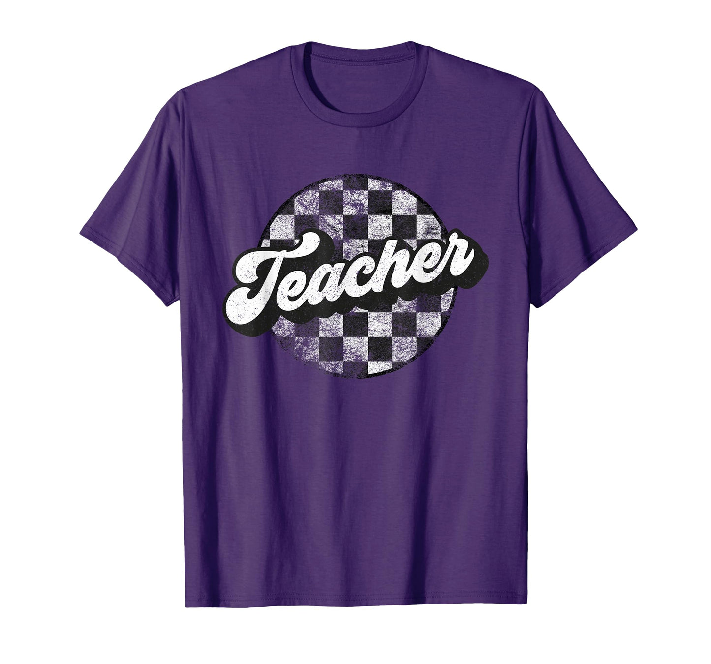 Teacher Appreciation Checkered Funny Retro Matching Vintage T-Shirt