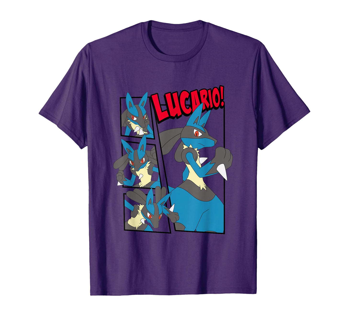Pokémon Epic Lucario! Poses Collage Retro Big Chest Poster T-Shirt