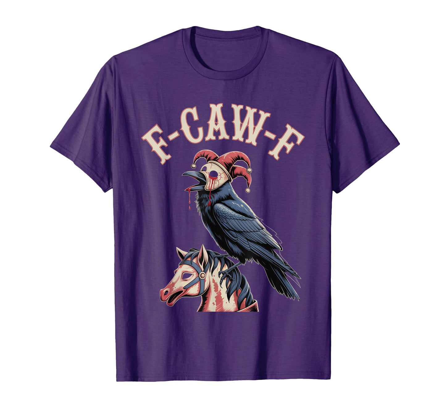 F-Caw-F Crow Funny Gothic Moon Black Bird Halloween T-Shirt