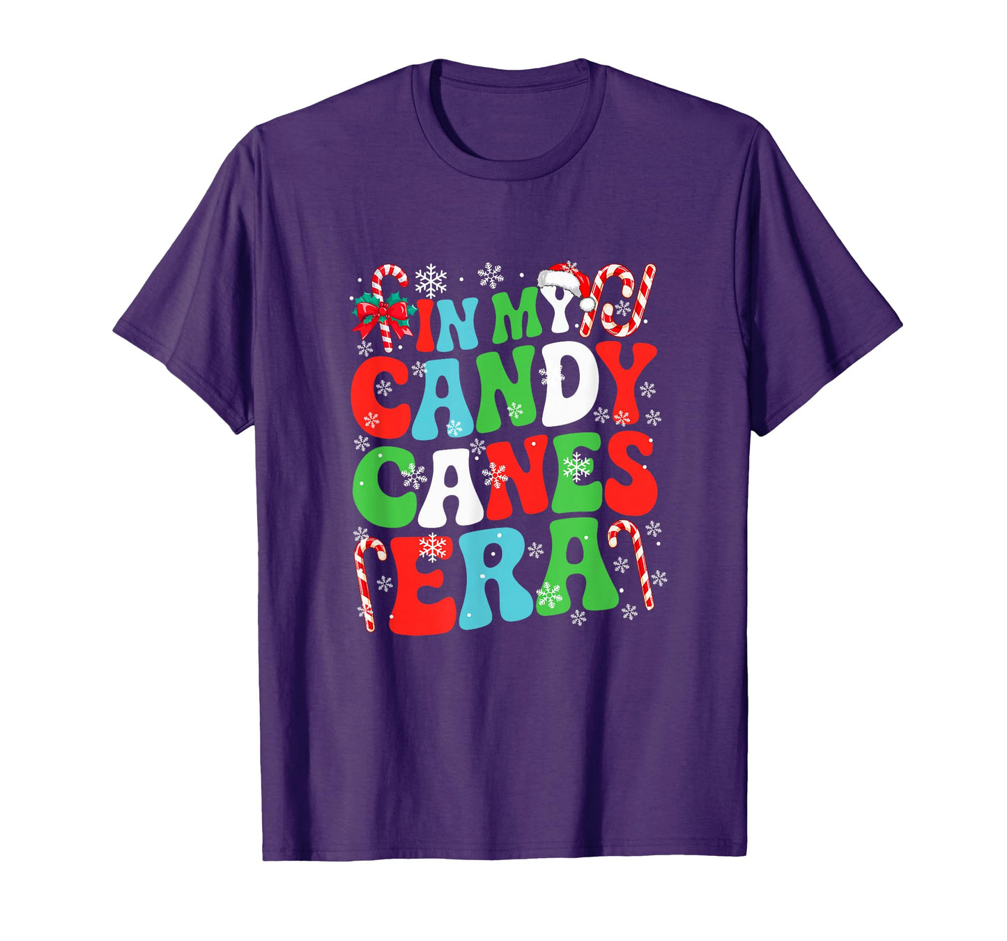 in My Candy Canes Era Christmas Santa Colorful Costume Kids T-Shirt