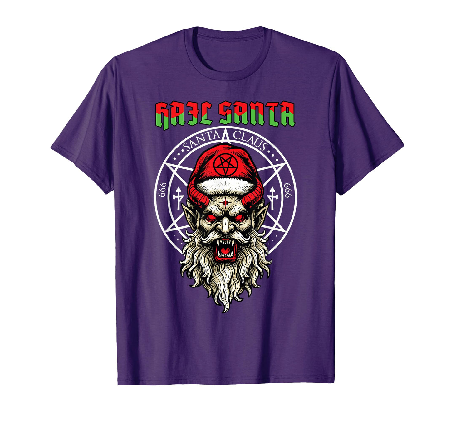 Hail Santa Krampus Pagan Solstice Gothic Creepy Christmas T-Shirt