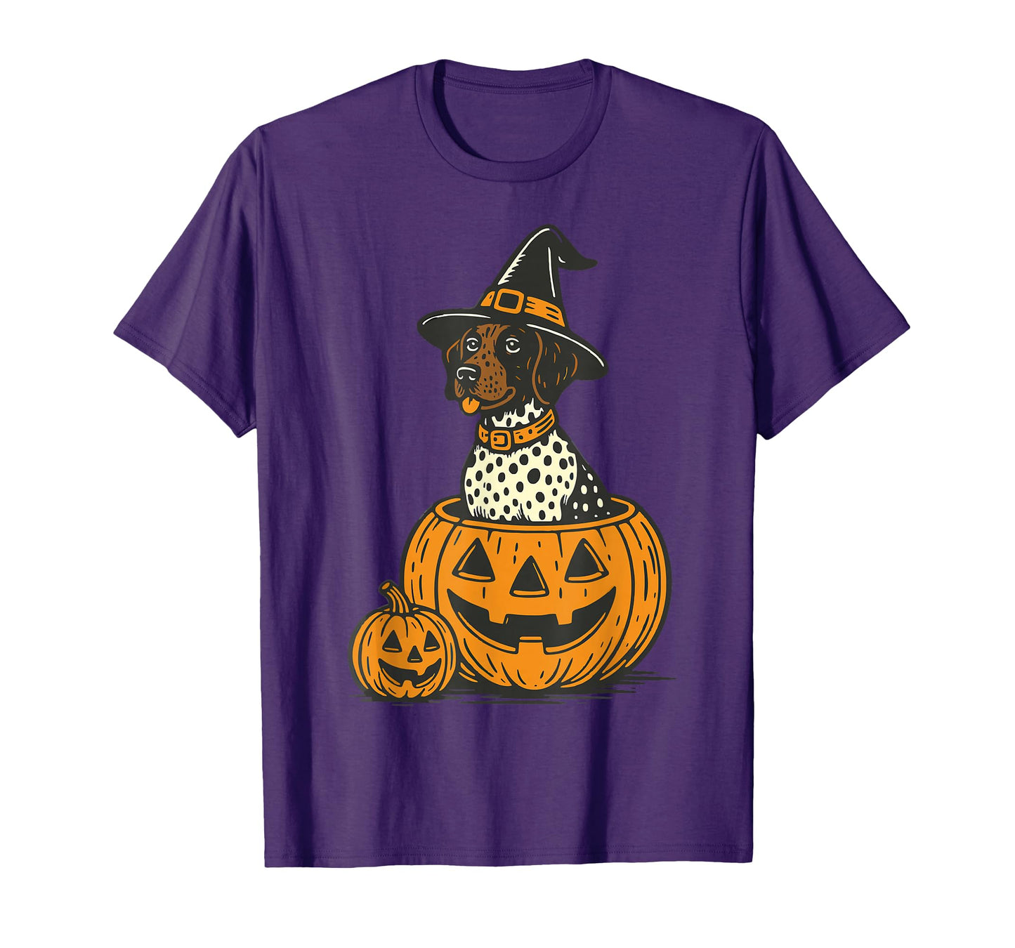 Halloween Shorthaired Pointer Dog in Pumpkins Spooky Vibes T-Shirt