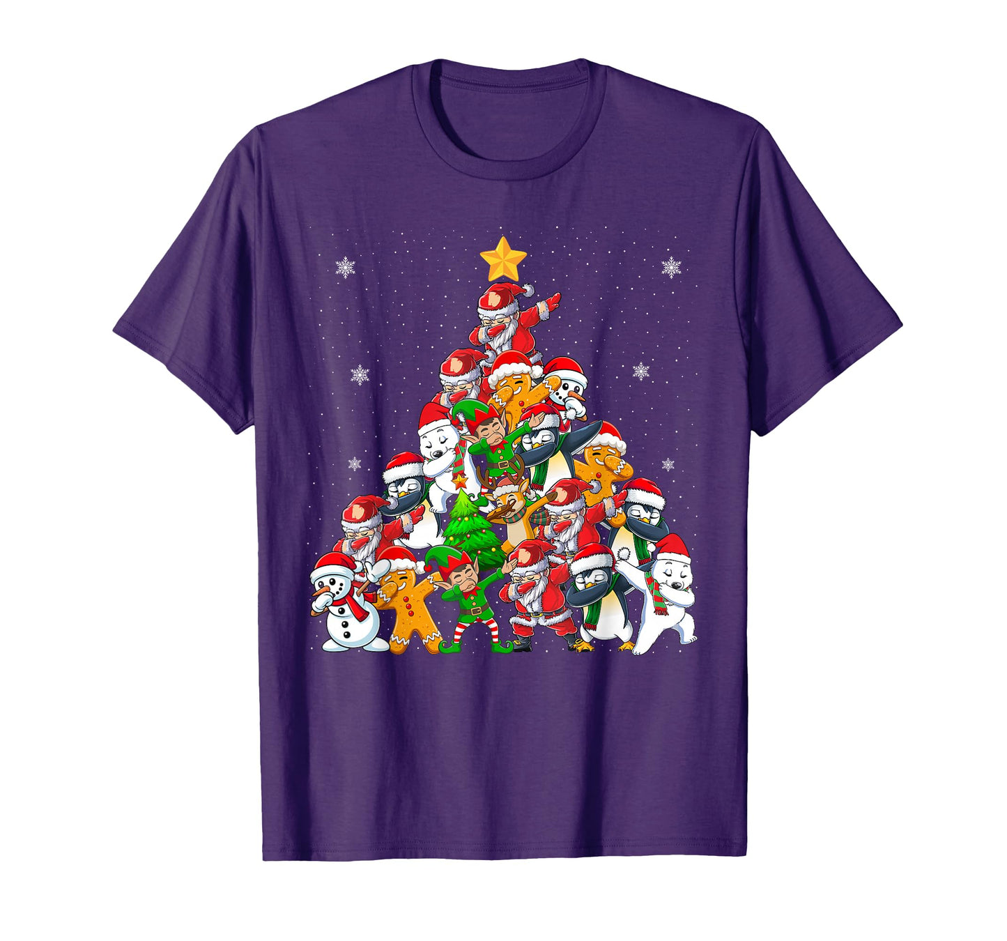 Dabbing Santa Elf Christmas Tree Lights Boy Kids Xmas Dab T-Shirt