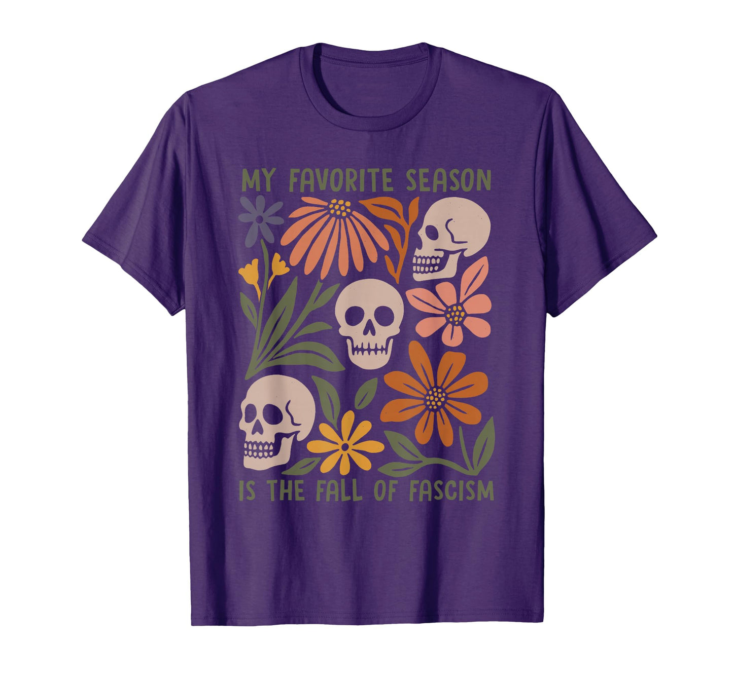 Halloween Retro My Favorite Season is The Fall of Fascism T-Shirt