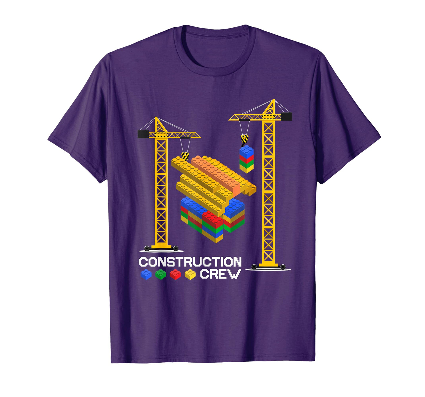 Construction Crew Building Blocks Master Builder Kids Boys T-Shirt