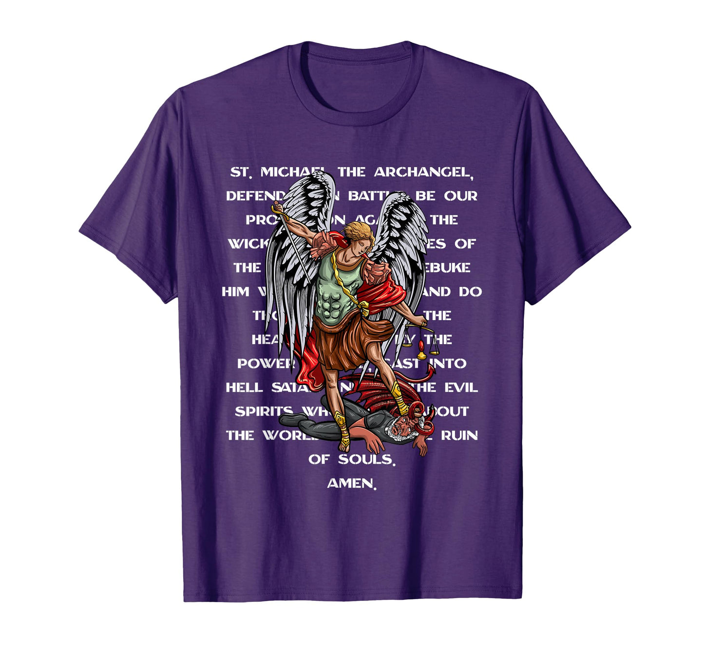 Saint Michael The Archangel Catholic Prayer T-Shirt