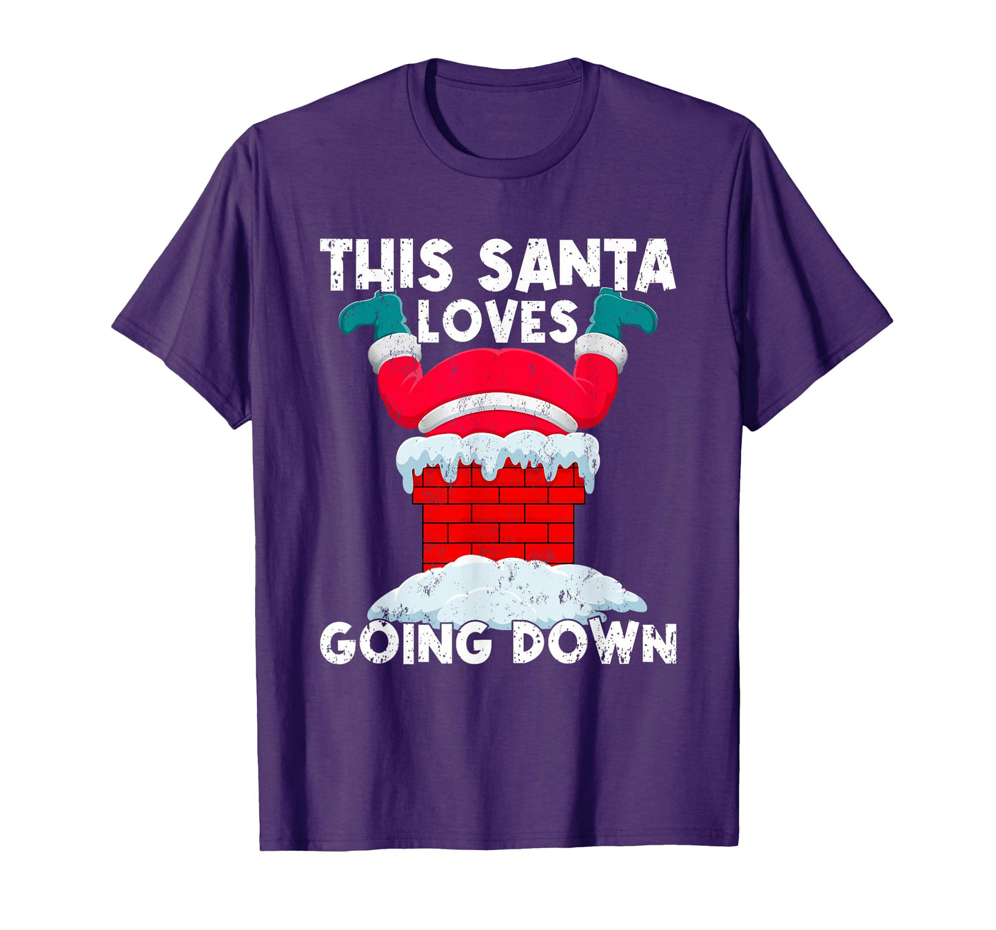 This Santa Loves Going Down Funny Santa Claus Christmas T-Shirt