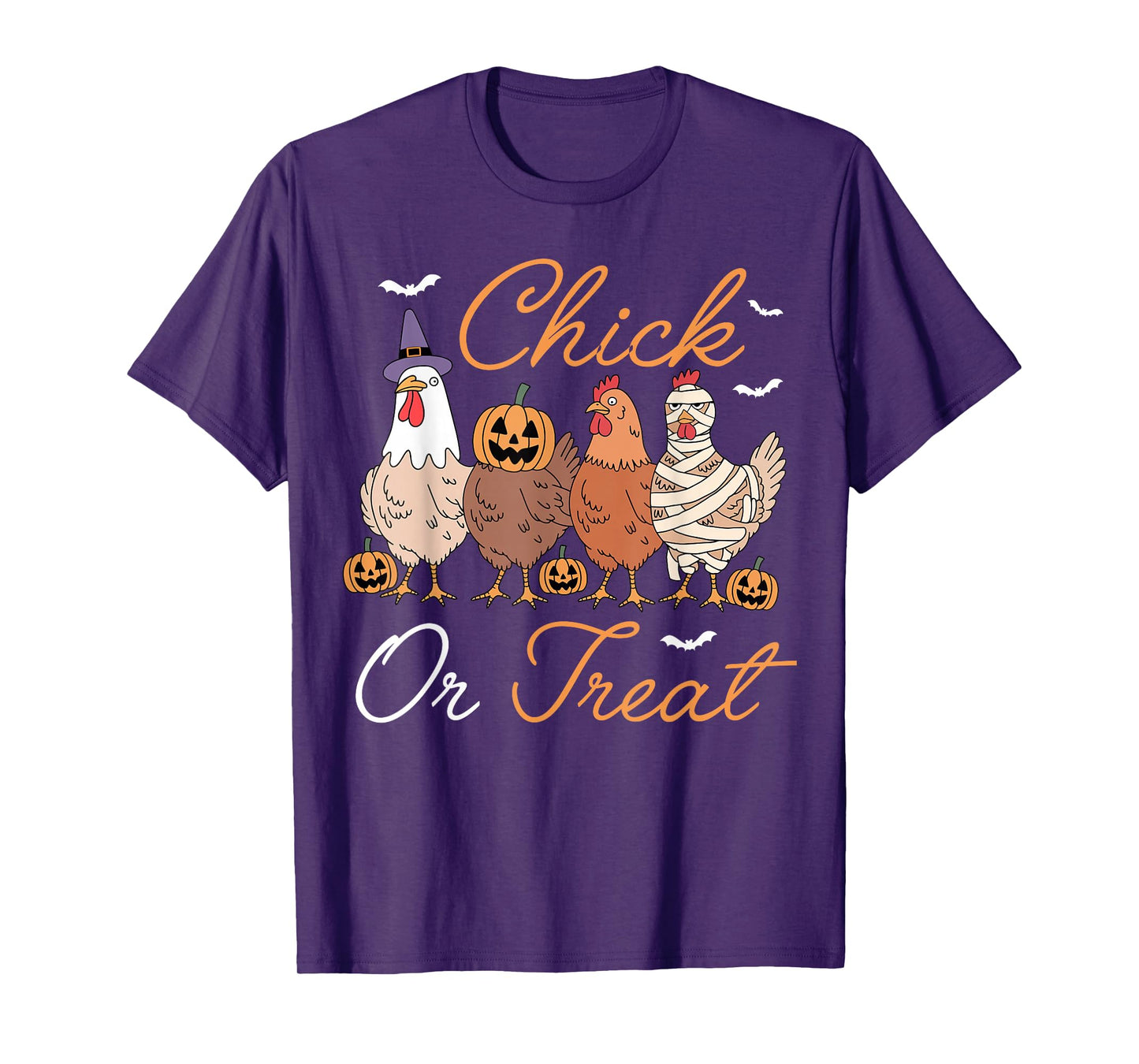 Funny Chick Or Treat Halloween Pumpkin Ghost Spooky Chicken T-Shirt