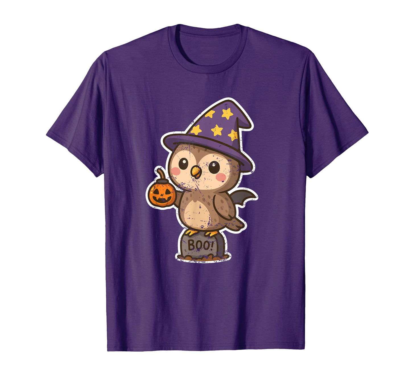 Boo Owl Witch on Gravestone T-Shirt