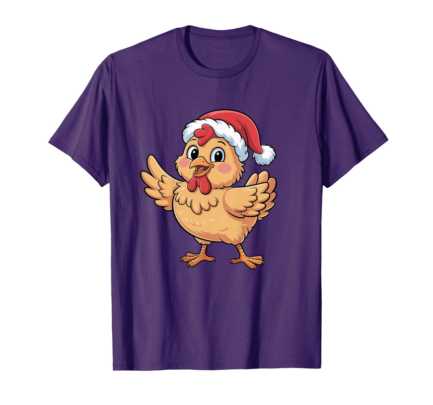 Cute Christmas Chicken Wearing Santa Hat Boys Kids T-Shirt