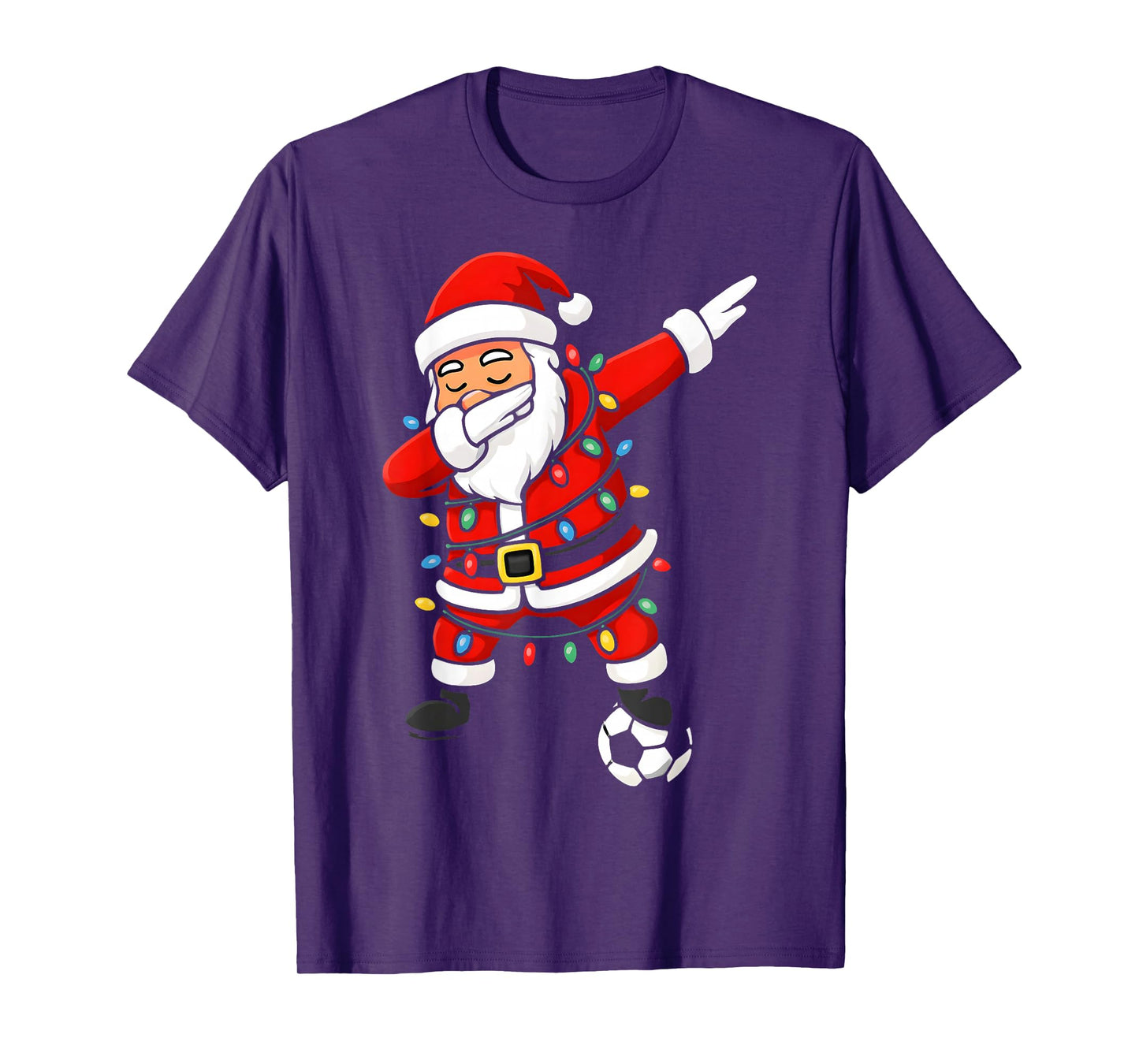 Happy Xmas Dabbing Santa Soccer Christmas Pajamas Kids T-Shirt